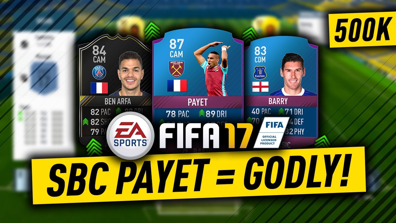 FIFA 17 SPECIAL 87 SBC PAYET SQUAD! FIFA 17 ULTIMATE TEAM!