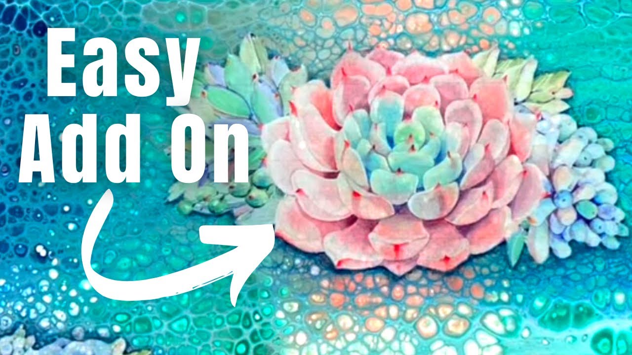 Embellishment on Pour Painting | Waterslide Paper Tutorial