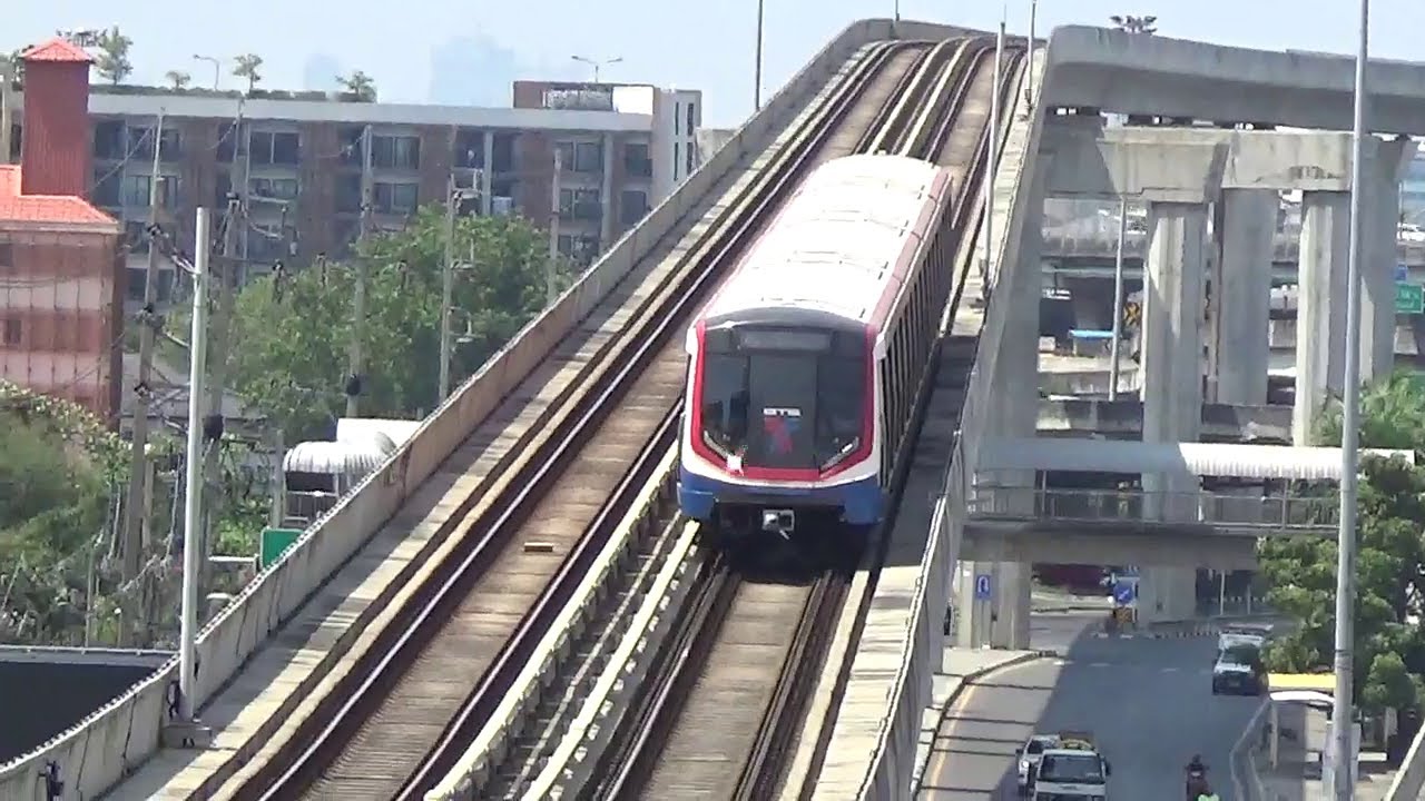 Thailand 2023-Bangkok BTS Skytain Sukhumvit Line at Udom Suk, Samrong, Pu Chao & Chang Erawan