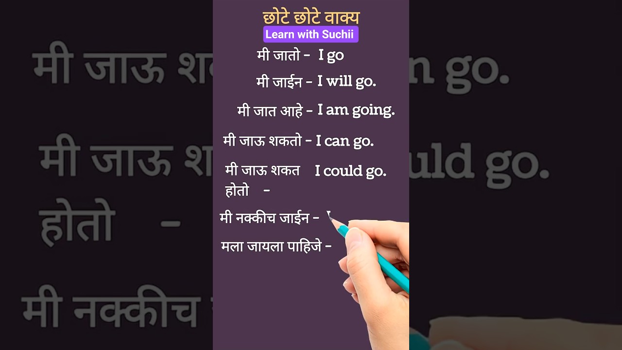 Marathi to English daily use sentences | English speaking practice #learnwithsuchii #englishspeaking