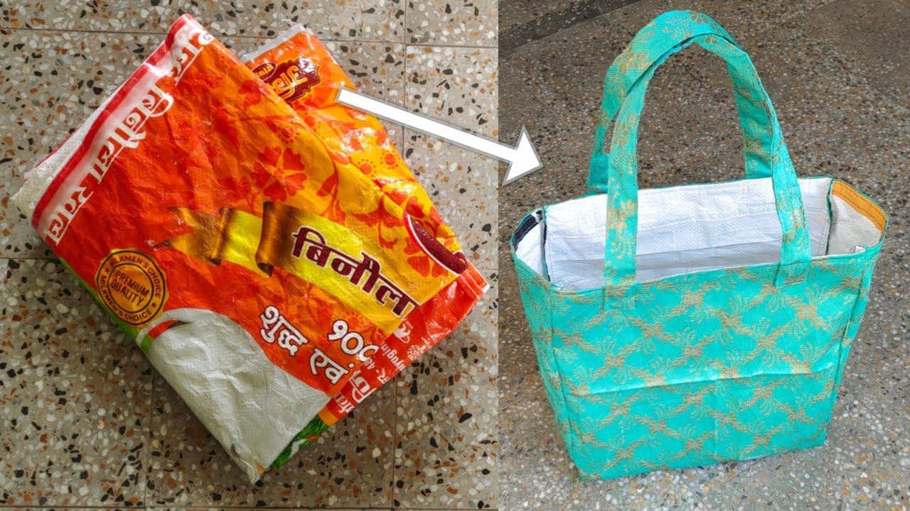 बेकार राइस बैग का सबसे अलग जुगाड़- Best making idea from waste rice Bag//rice Bag Reuse//Bag/handbag