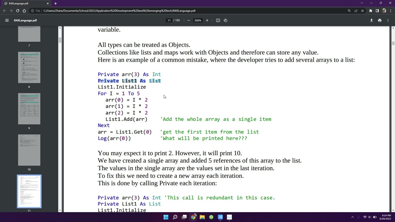 Variables in B4A Revised