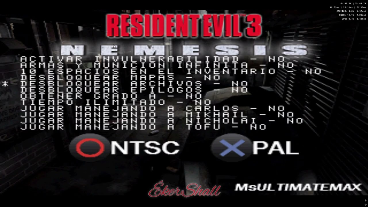 Resident Evil 3 Nemesis - DuckStation - Solución SBI y start (paradox, etc)