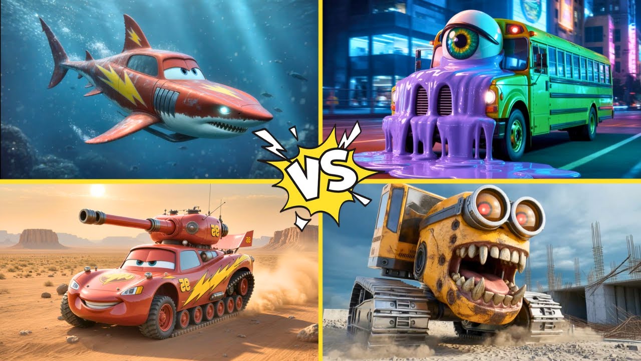 💥 MCQUEEN TANK VS 🚌 SCHOOL BUS EATER #109