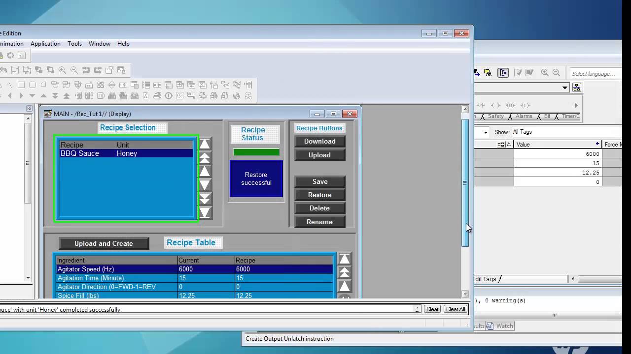 FactoryTalk View Рецепт Учебное пособие