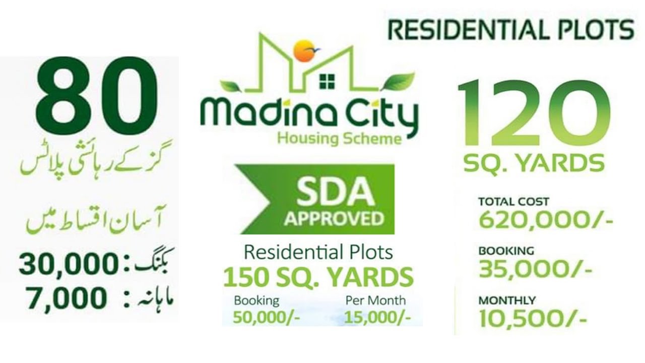 Madina City Housing Scheme Karachi Residential & Commercial Plots On Installment