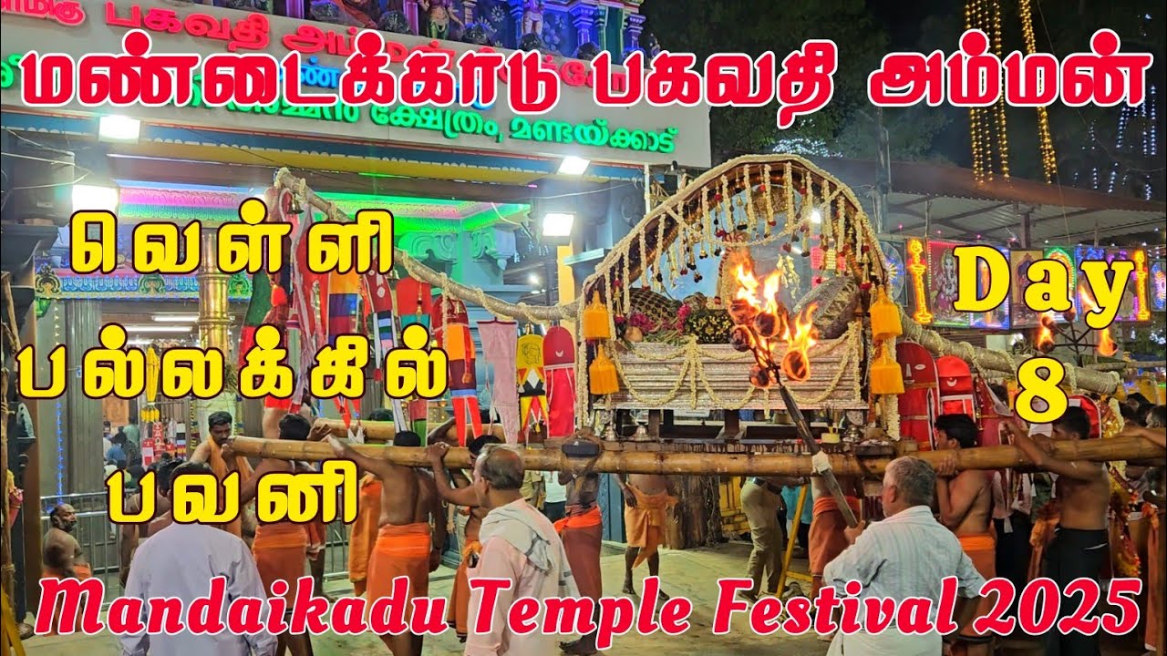 Mandaikadu Temple festival 2025 | மண்டைக்காடு பகவதி அம்மன் வெள்ளி பல்லக்கில் பவனி 2025