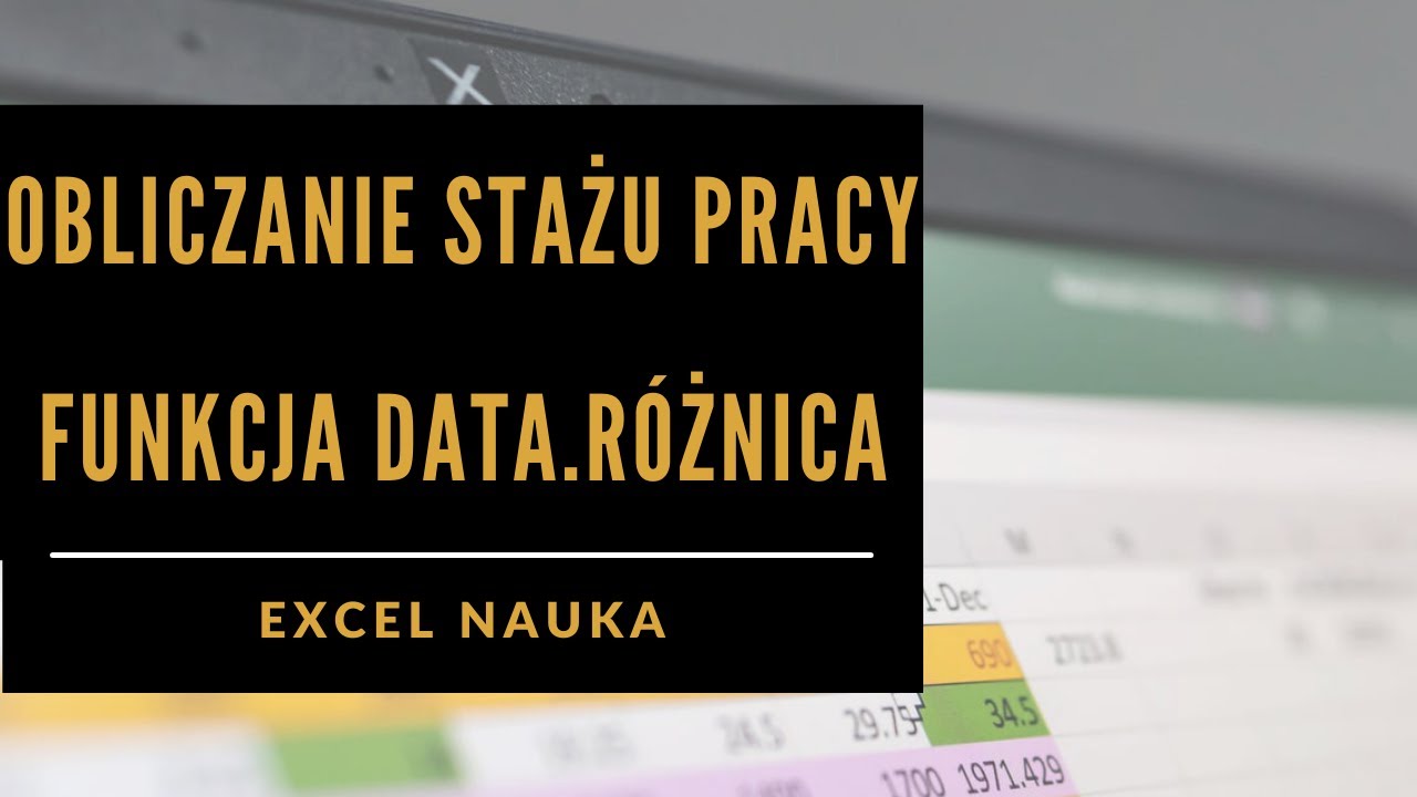 34. Obliczanie stażu pracy - funkcja DATA.RÓŻNICA