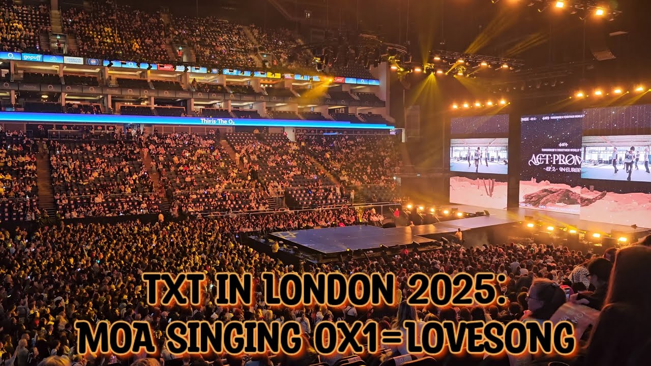250325 TXT in London [ACT : PROMISE - EP. 2] MOA singing preconcert 0X1=LOVESONG (I Know I Love You)