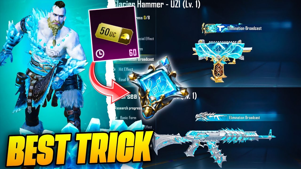 UNLIMITED 50 UC OFF VOUCHER / BEST TRICK TO GET GLACIER UZI & STARSEA AKM IN BGMI