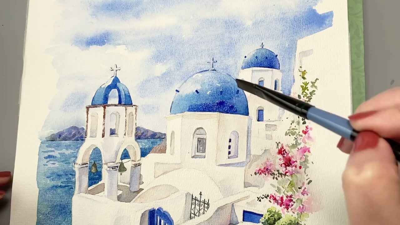 Watercolor | Santorini | Greece