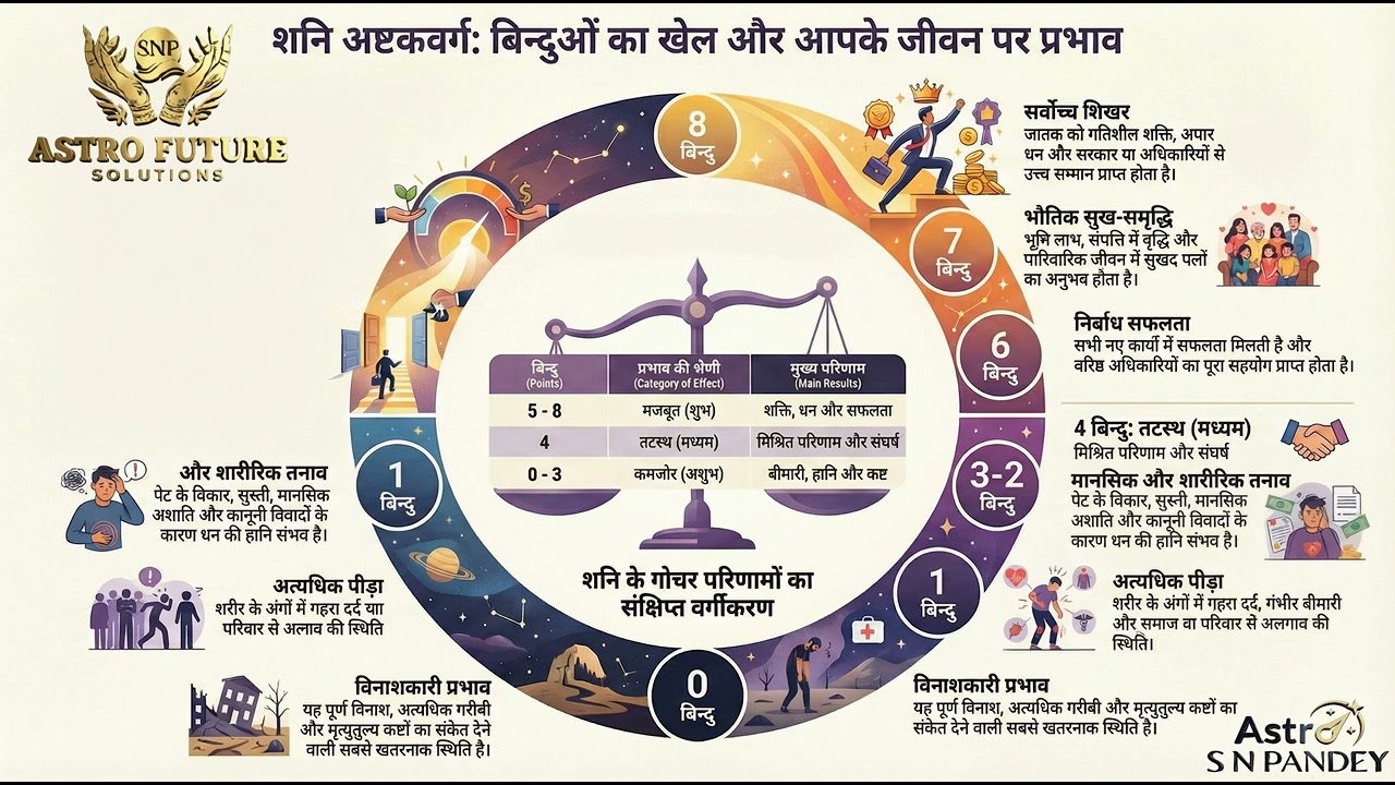 शनि अष्टकवर्ग का ज्योतिषीय प्रभाव