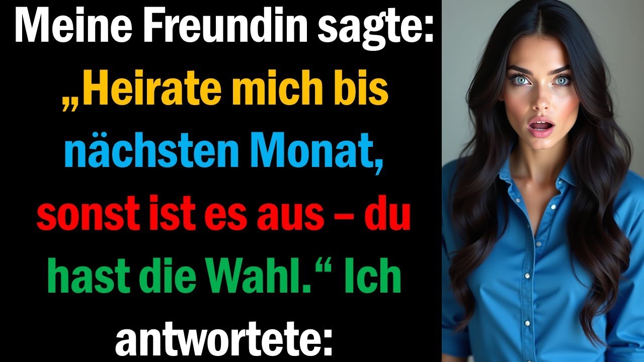 Meine Freundin sagte: „Heirate mich bis nächsten Monat, sonst ist es aus – du hast die Wahl.“