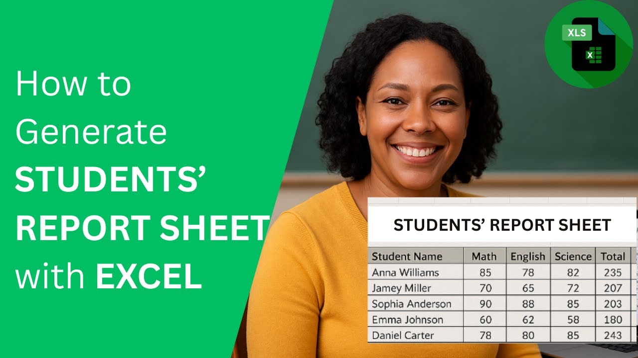How to Create Student Report Cards in Excel Using SUM, AVERAGE, IF and IFS Functions.