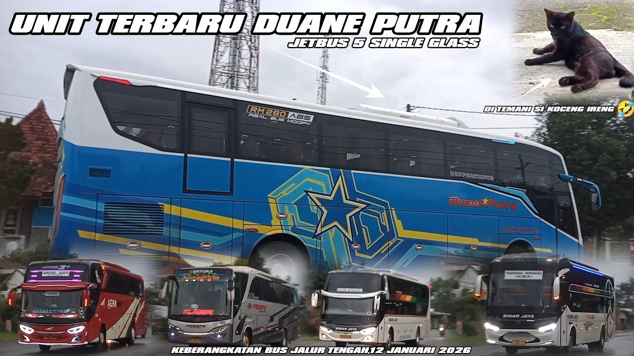 Unit Terbaru Duane Putra || Jetbus 5 SG || Keberangkatan Bus Bus Jalur Tengah Area 👍