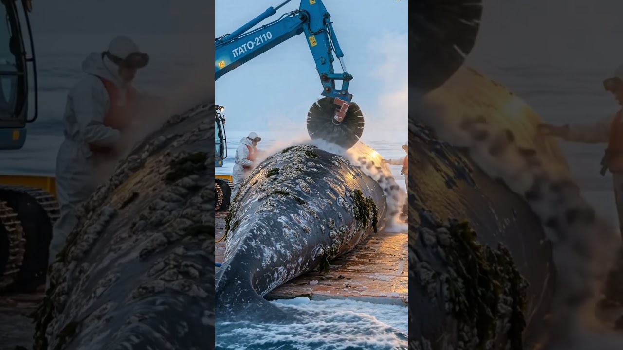 Big fish big bursh Cleaning  #ai #wildlife #ocean #animals #calmwhale #sea #shark