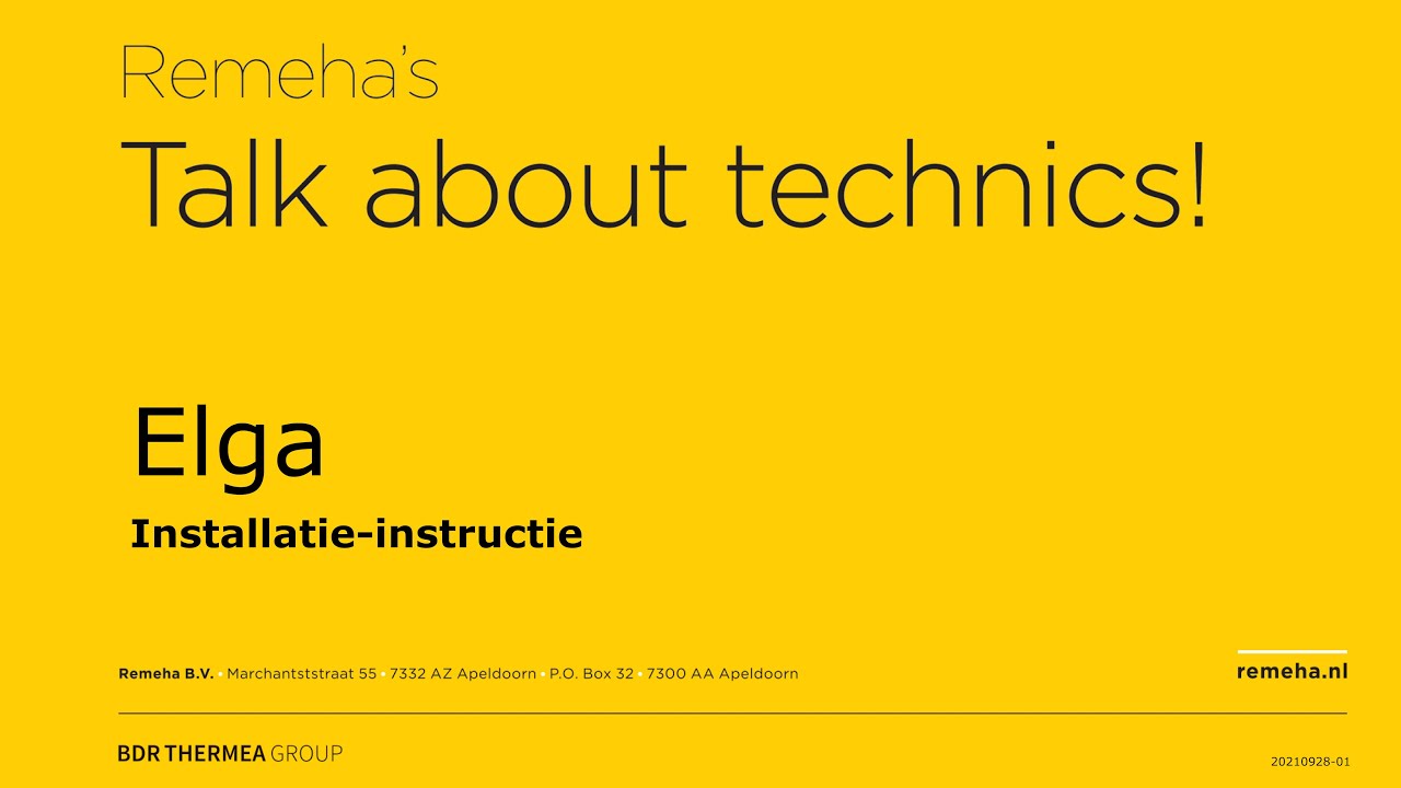 Remeha Elga - installatie-instructie