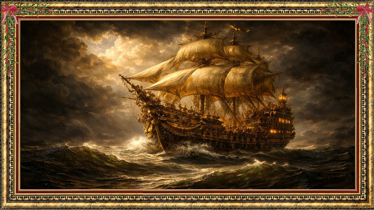 The Golden Galleon | 4K Frame TV Art ⛵