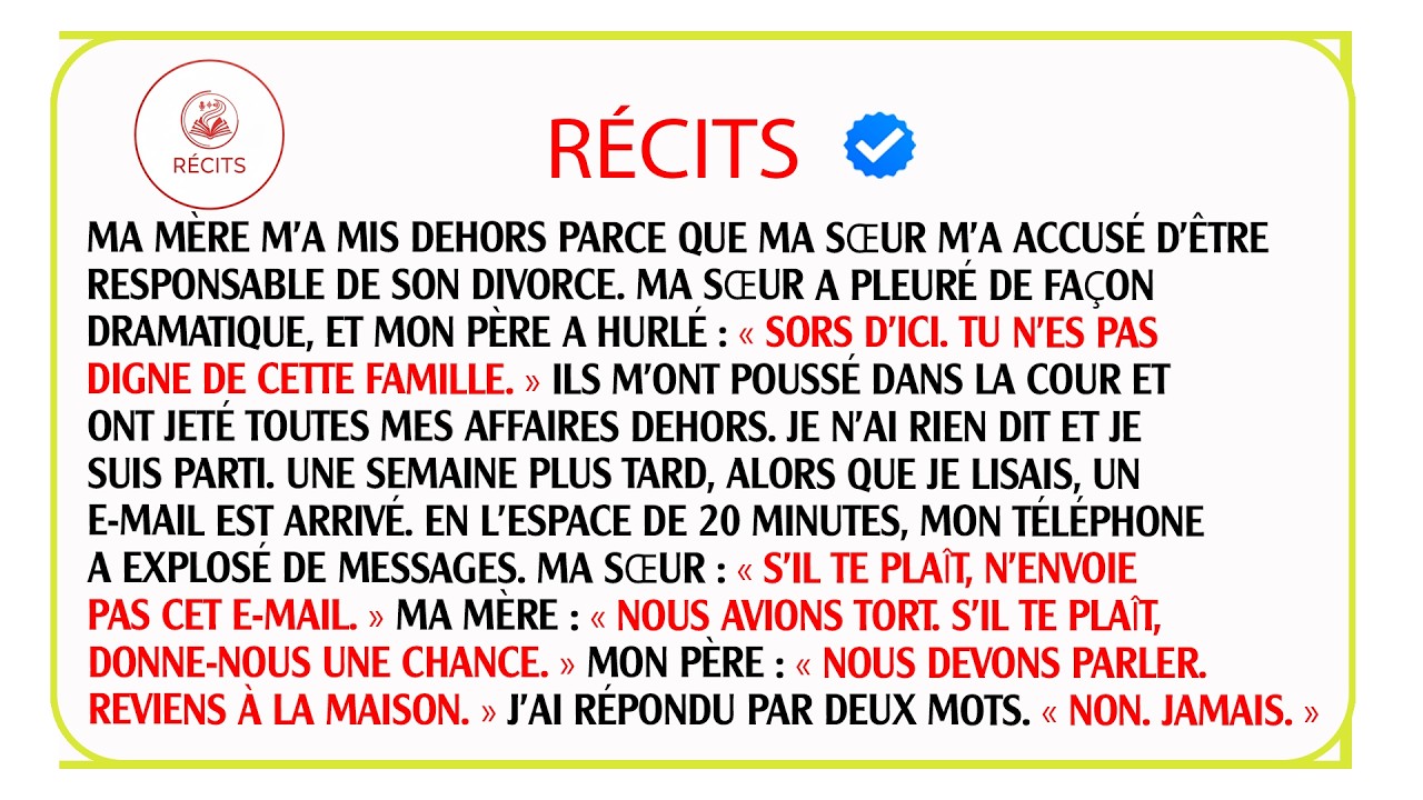 Ma famille m'a reniée pour un mensonge, l'e-mail que j'ai reçu a fait trembler ma sœur infidèle.