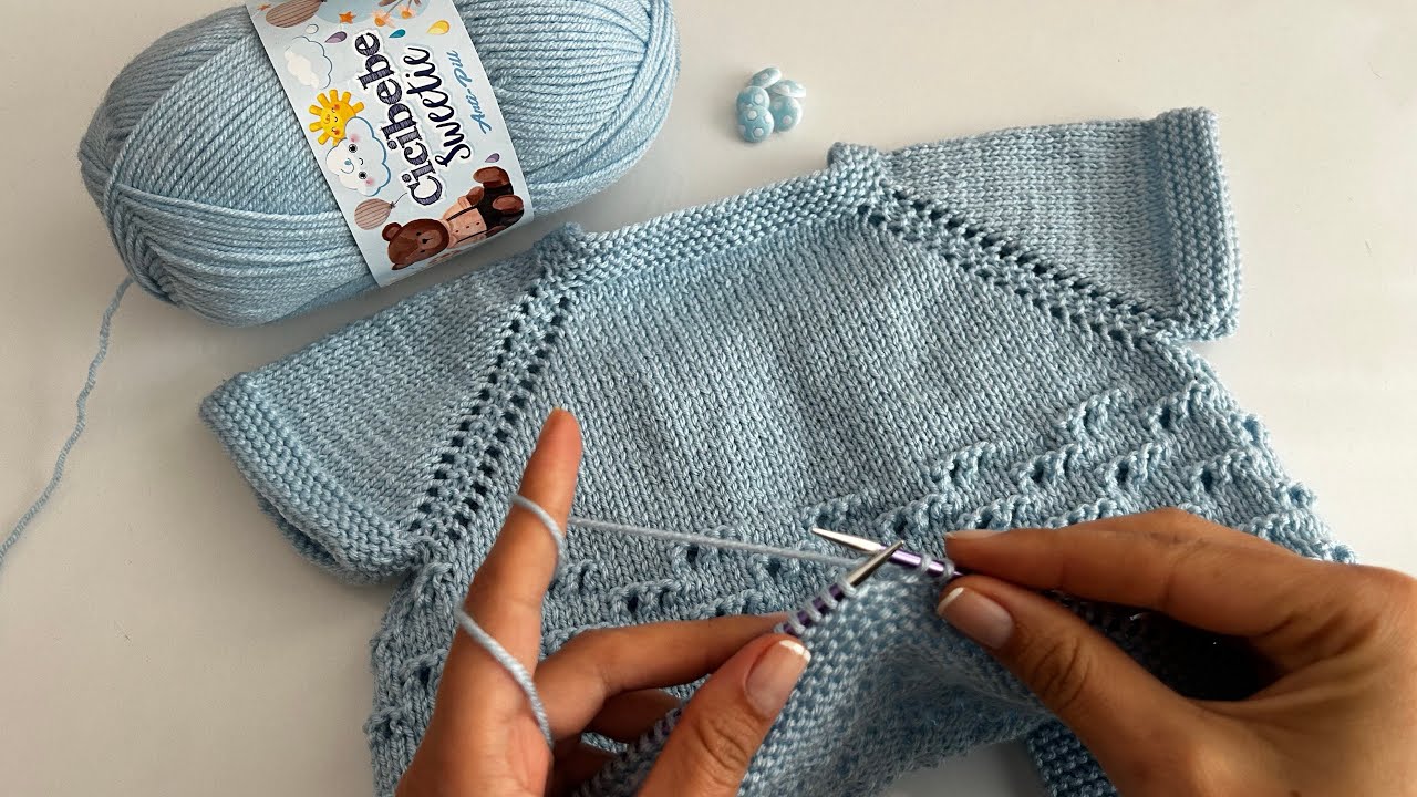 1 YUMAKTAN 1 BEBEK YELEĞİ💙YAPIMI ÇOK KOLAY YAKADAN BAŞLAMA YELEK MODELİ💙#babyknitting #crochet