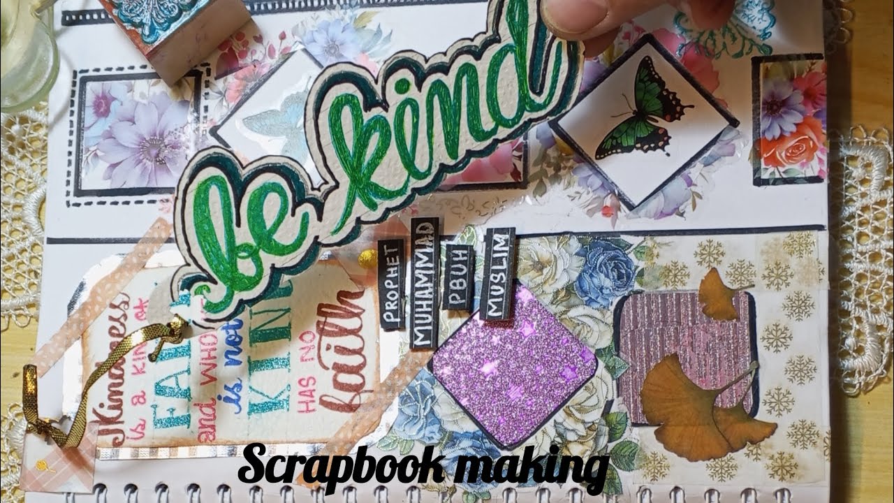 ASMR scrapbook making ||Quotes of Muhammad PBUH|| Journaling tutorial 