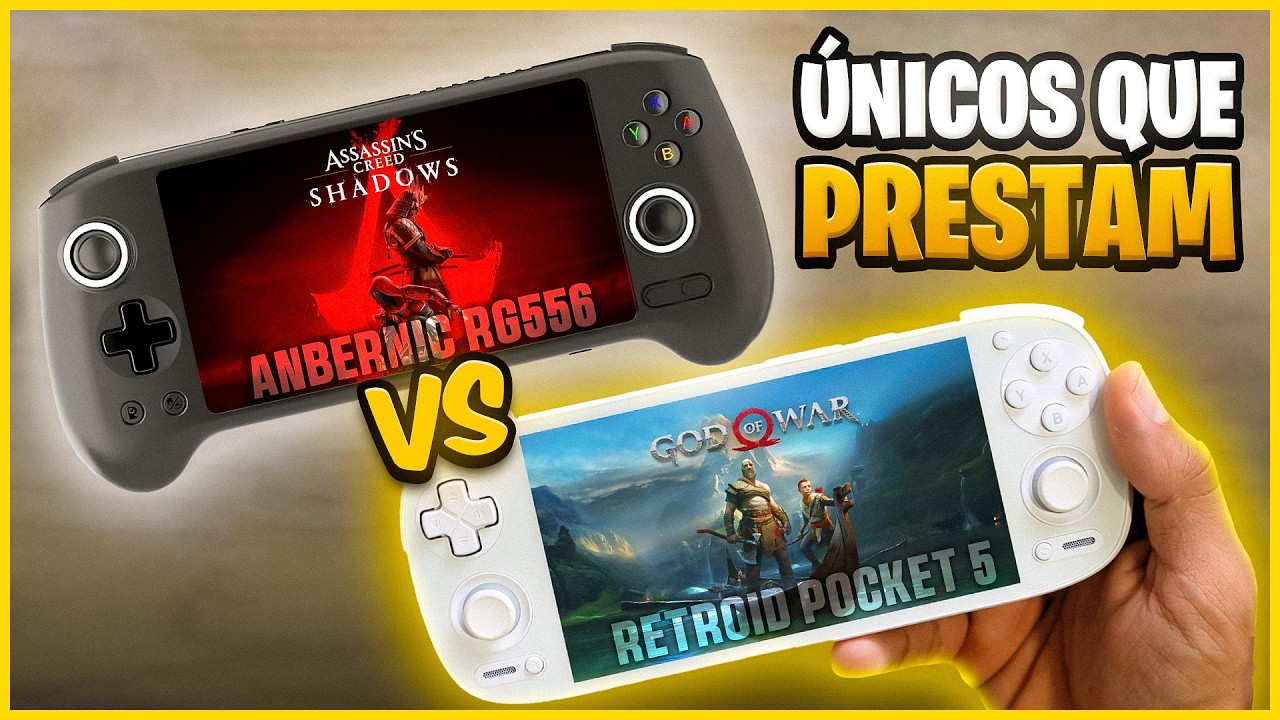 🎮 Duelo dos MELHORES: Retroid Pocket 5 vs Anbernic RG556! SAIBA NESSE VÍDEO QUAL COMPRAR!