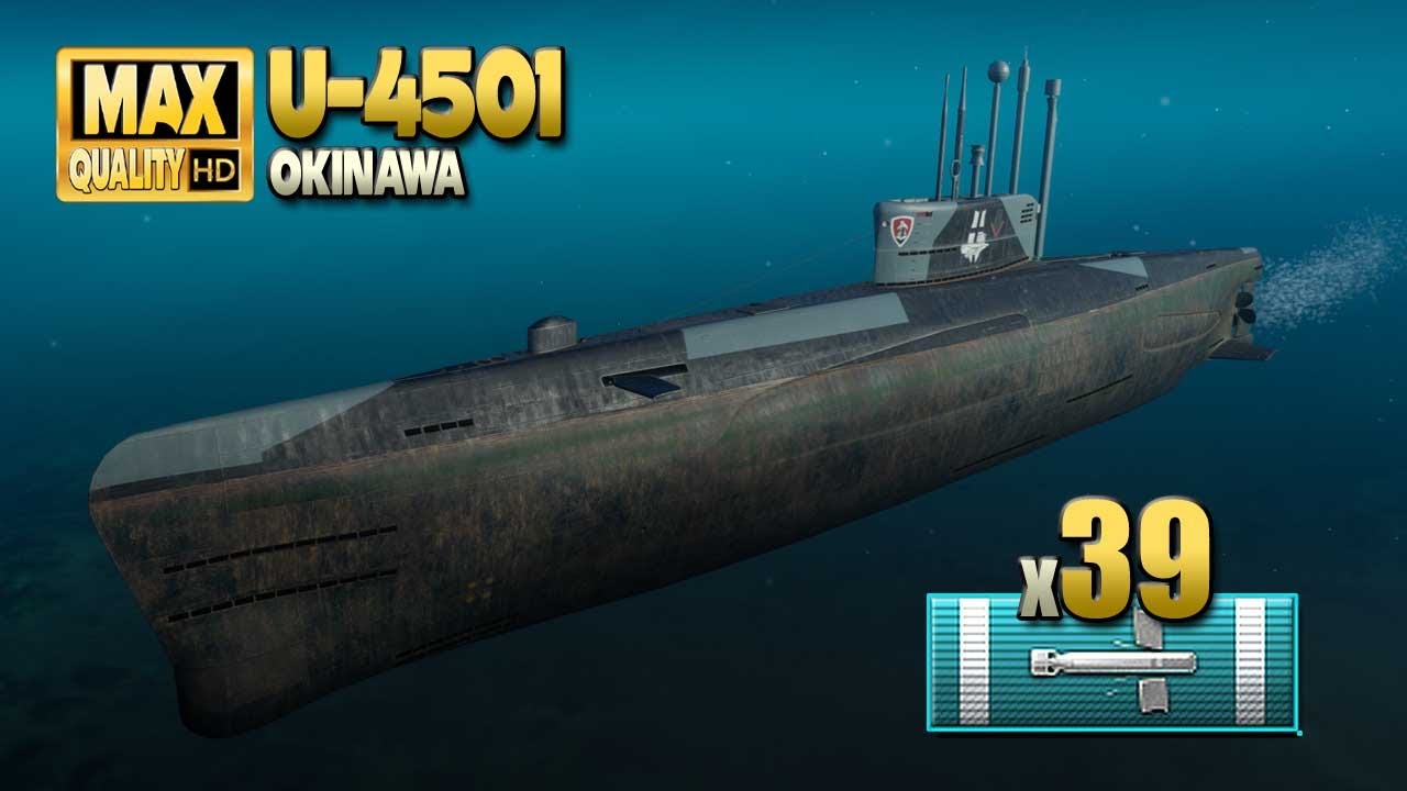 Okręt podwodny U-4501: 39 trafień torpedą na mapie Okinawa - World of Warships