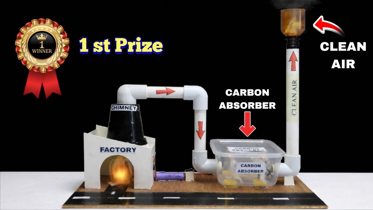 This Science Project Can Clean Factory Smoke! 🏭🌿 || Carbon Purification Model 🏆