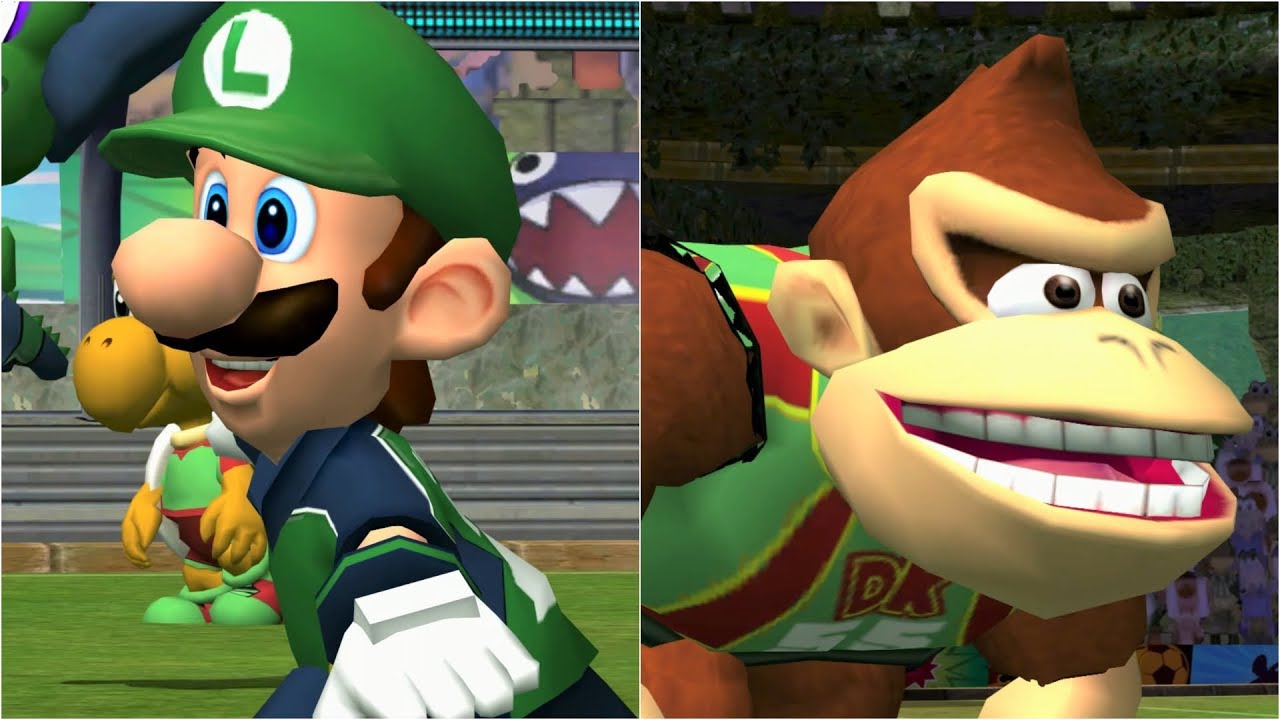 Super Mario Strikers - Luigi vs DK - GameCube Gameplay (4K60fps)