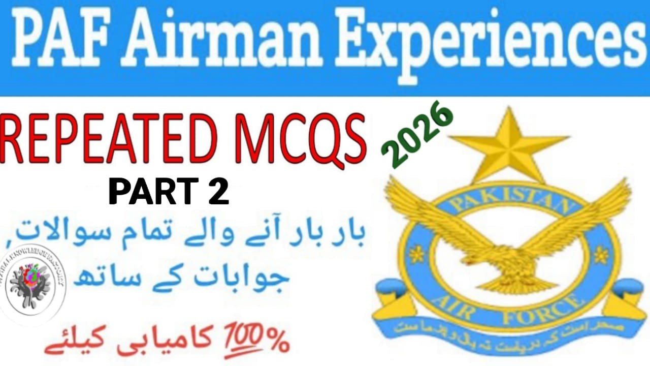 PAF Airman Test preparation 2026 | Past Papers MCQs | How to prepare in in just 7 days? | paf Part 2