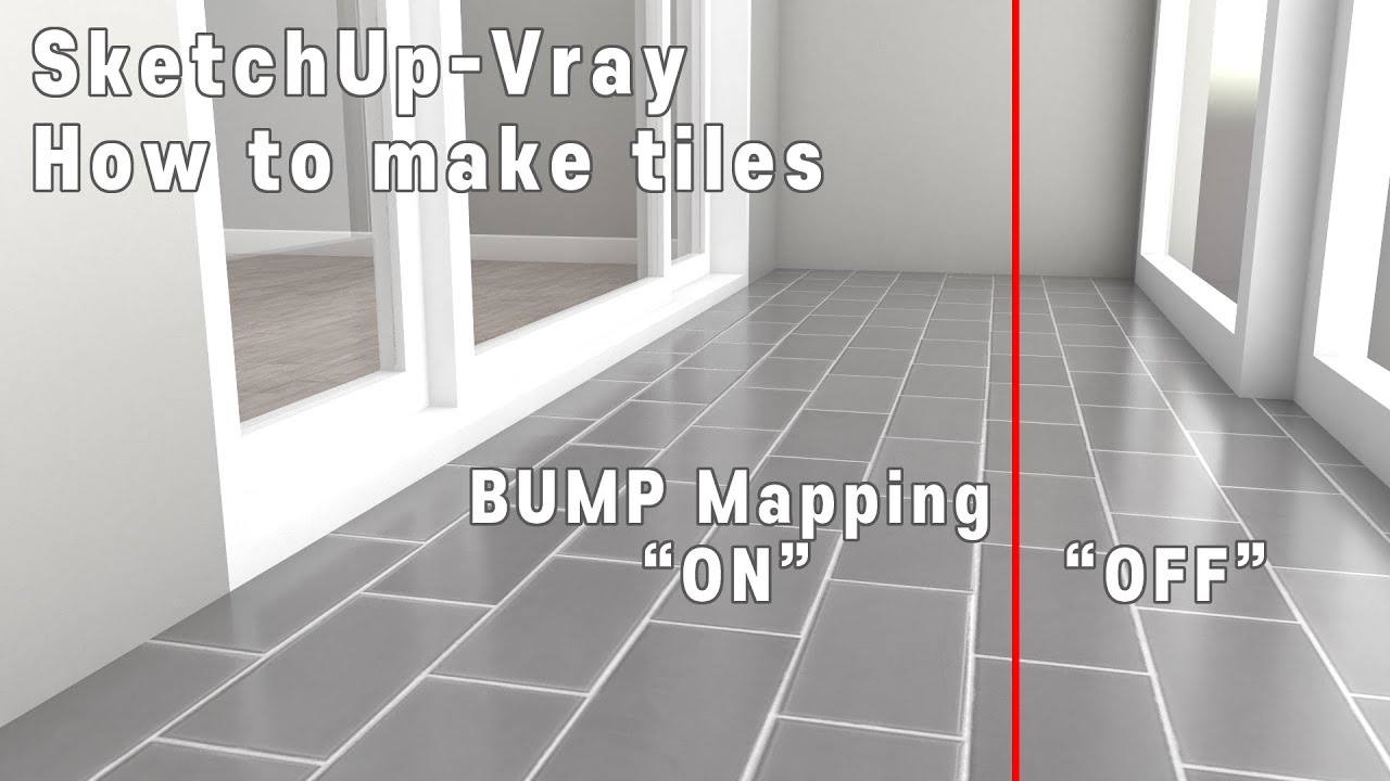 #12. SketchUp - How to make tiles + Vray Next (스케치업 타일 적용 Vray Next)
