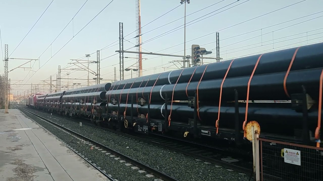 🇬🇷 Hellenic Train freight train 57500 at Larissa