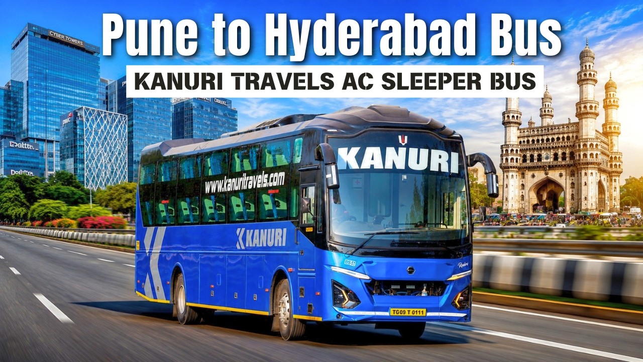 Pune to Hyderabad in Kanuri Travels AC Sleeper | Onboard Washroom Bus Journey