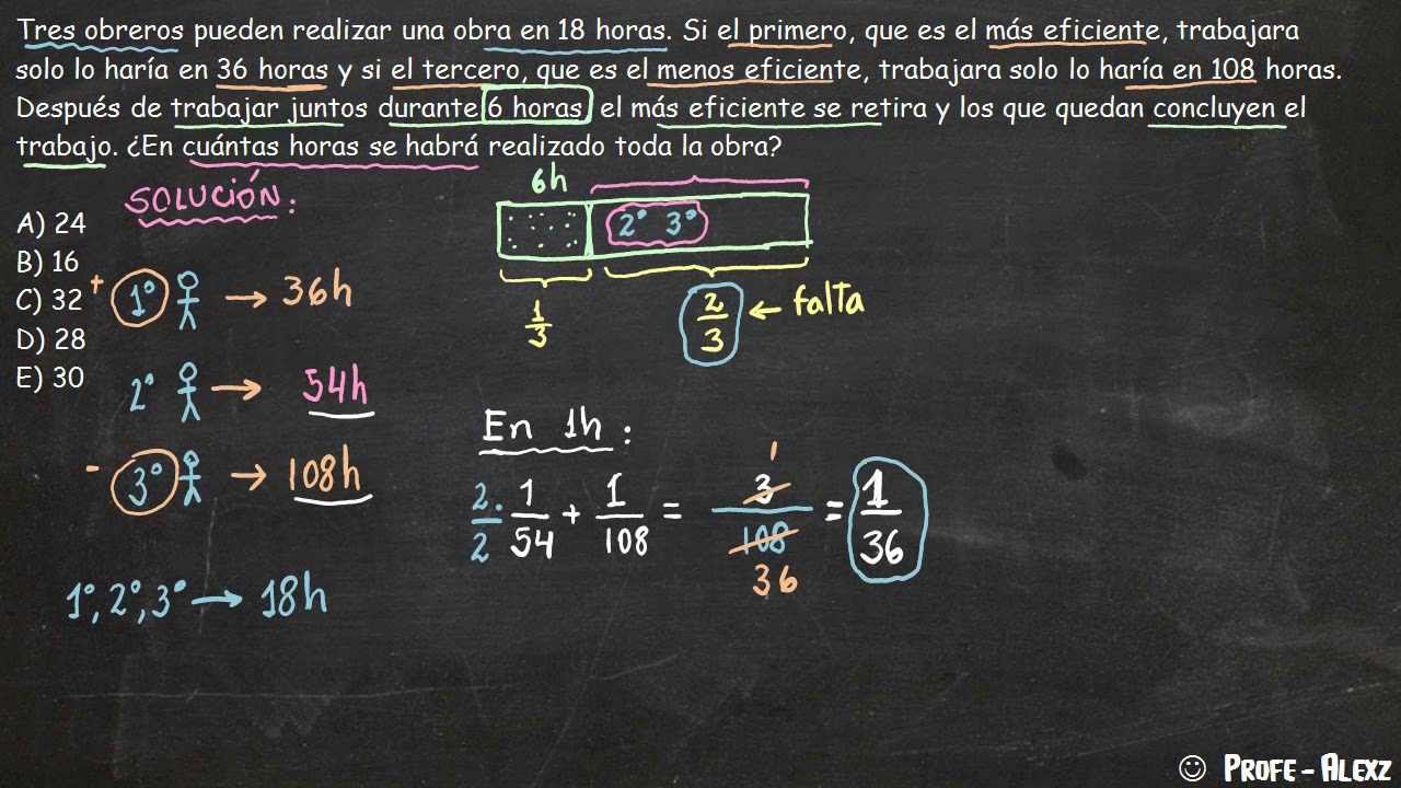 Problema de Fracciones 302 - Eficiencia, obreros, tiempo acabar obra