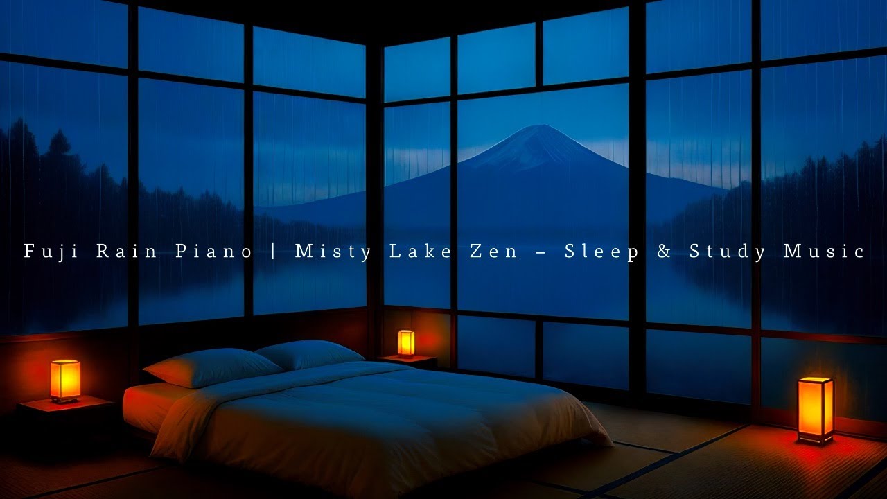 Mt. Fuji Rain Piano | Misty Lake Zen Tatami – Sleep & Study Music