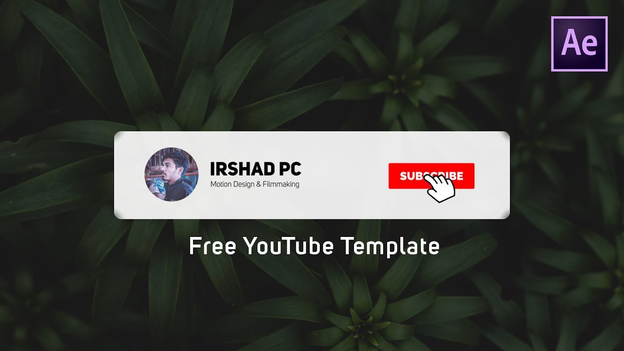 Free Template - Animated YouTube Subscribe Button and Bell Icon