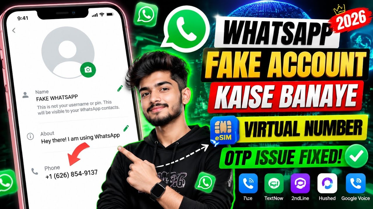 Free USA Numbers for WhatsApp | How to create a fake WhatsApp | Fake WhatsApp Number 2026 OTP ✅ SMS