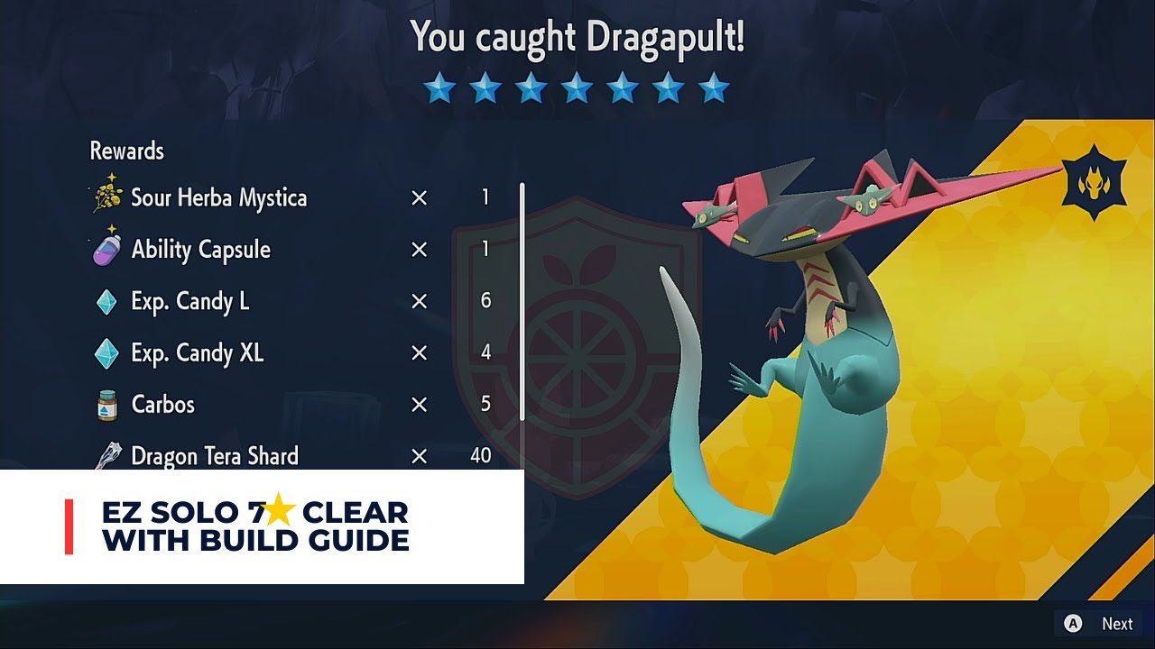 Solo Raid 7 Star Dragon Dragapult - Pokemon Scarlet & Violet