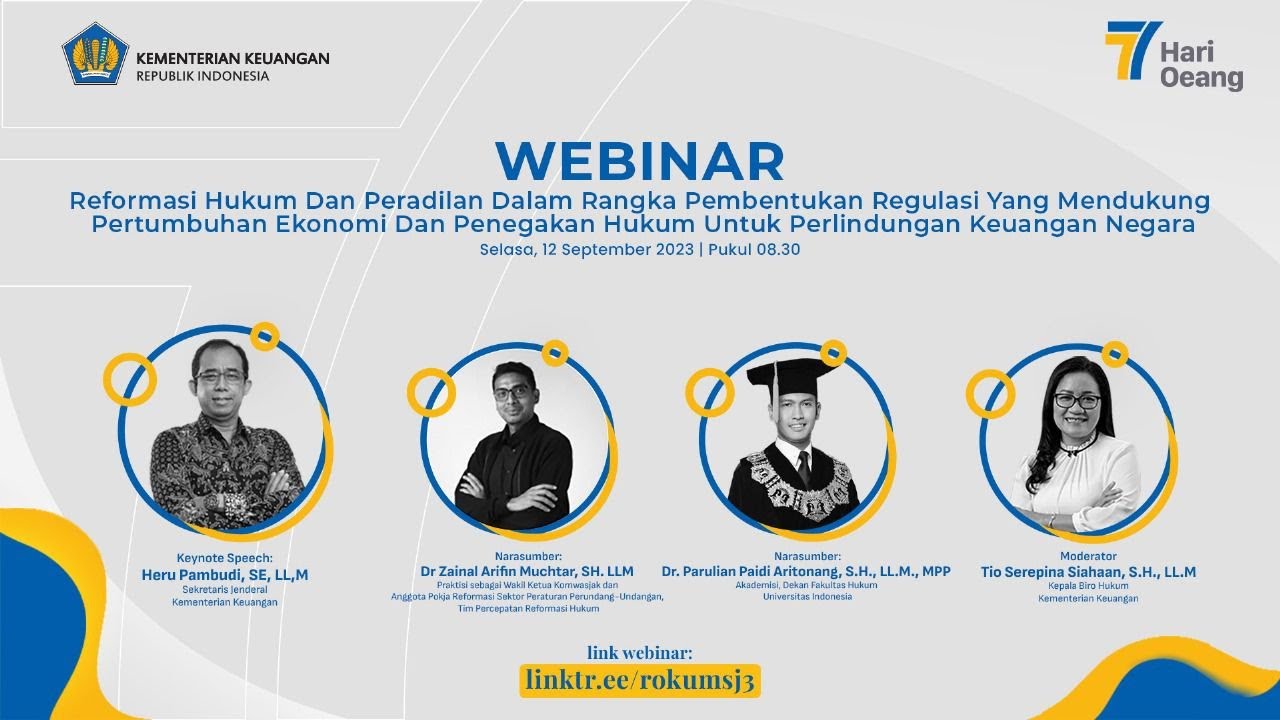 [LIVE STREAMING🔴] Webinar Reformasi Hukum dan Peradilan dalam Rangka Pembentukan Regulasi