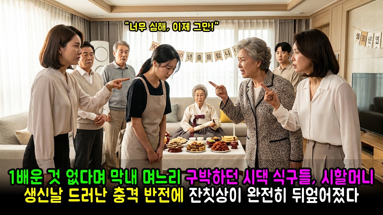 배운 것 없다며 막내 며느리 구박하던 시댁 식구들, 시할머니 생신날 드러난 충격 반전에 잔칫상이 완전히 뒤엎어졌다