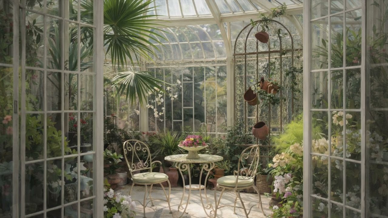 Glass Atrium Screensaver 🌿 | Lofi Beats & Birdsong | 4 Hours