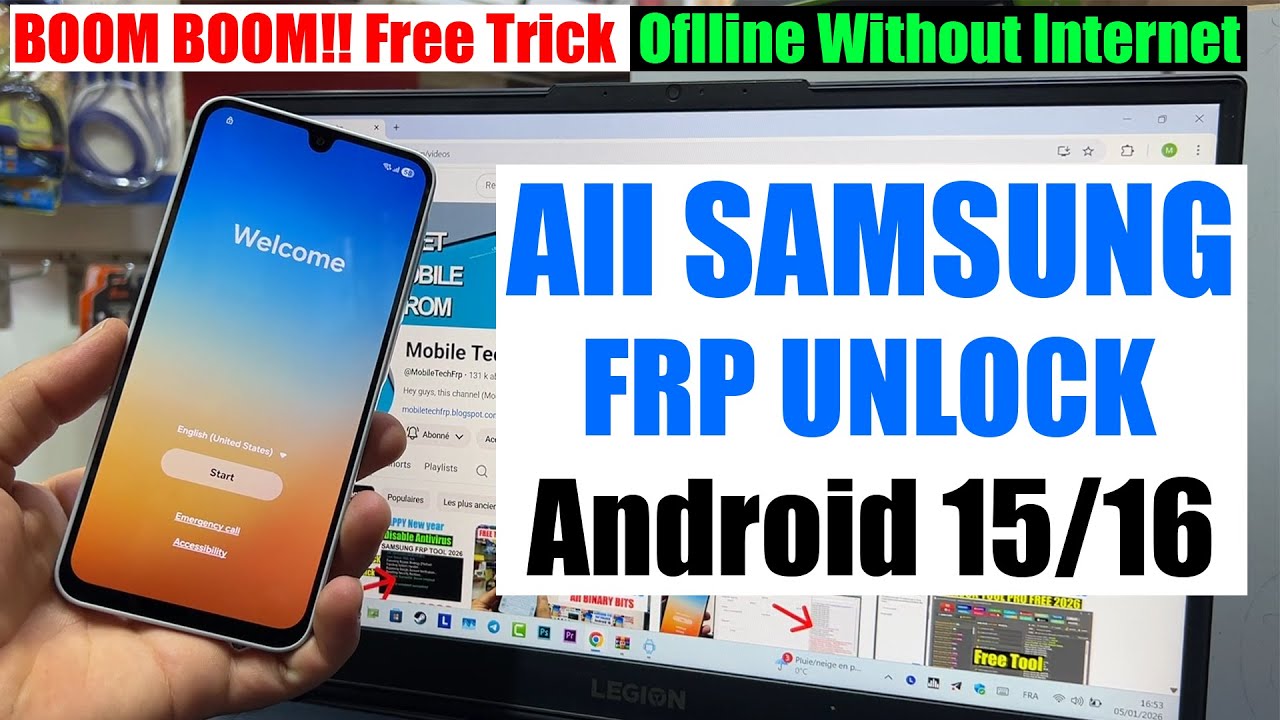 All Samsung FRP Bypass 2026 Android 15/16, Remove Google Account, New FRP Tool 2026