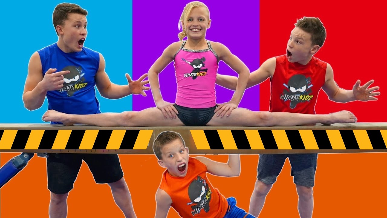 QUEM &Eacute; O MELHOR NA GIN&Aacute;STICA? 🔥 Competi&ccedil;&atilde;o entre irm&atilde;os! Desafio para crian&ccedil;as | Ninja Kidz