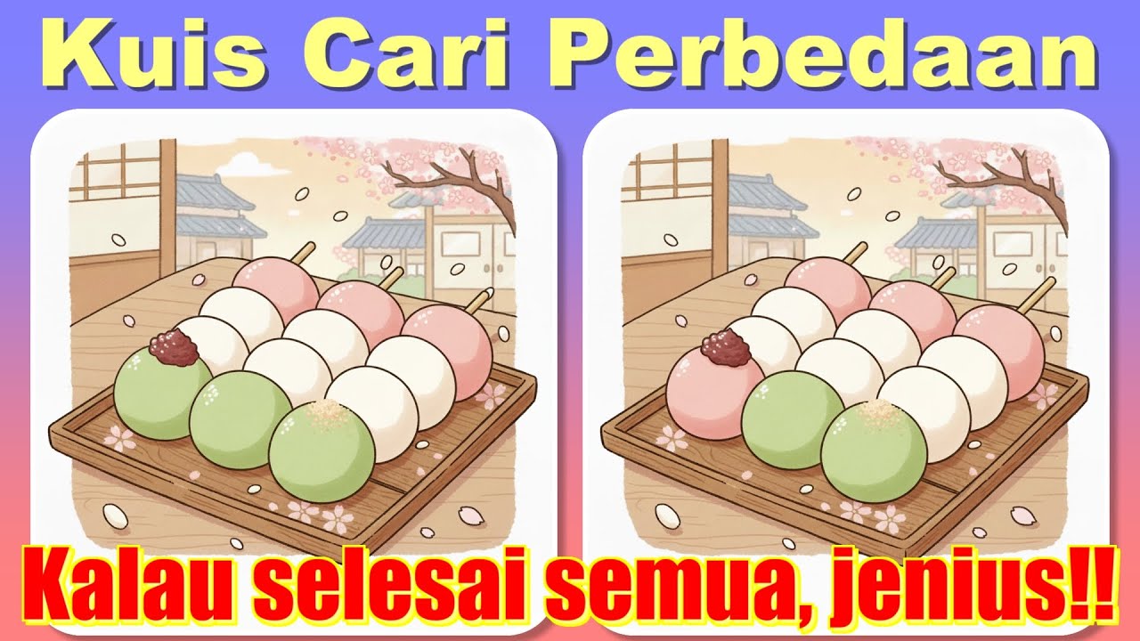 【Asah Otak】Kuis Cari Perbedaan vol.20 (konsentrasi/daya ingat/kemampuan kognitif/pencegahan pikun)