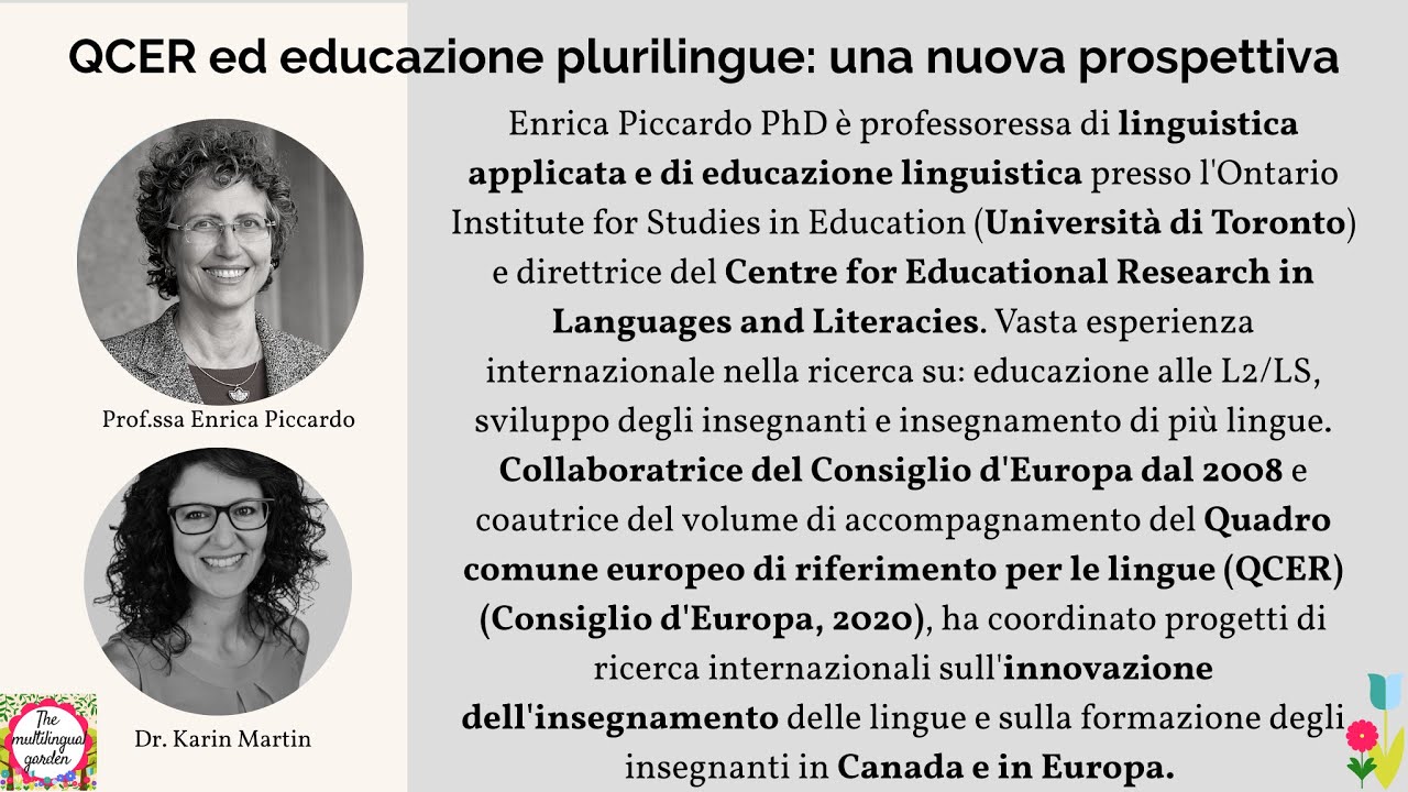 QCER ed educazione plurilingue: una nuova prospettiva - Prof.ssa Enrica Piccardo #26