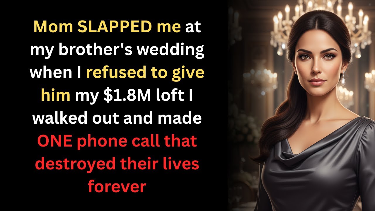 At My Brother's Wedding, My Parents Demanded My $1.8M Loft—I Refused, Mom Slapped Me I Chose Revenge