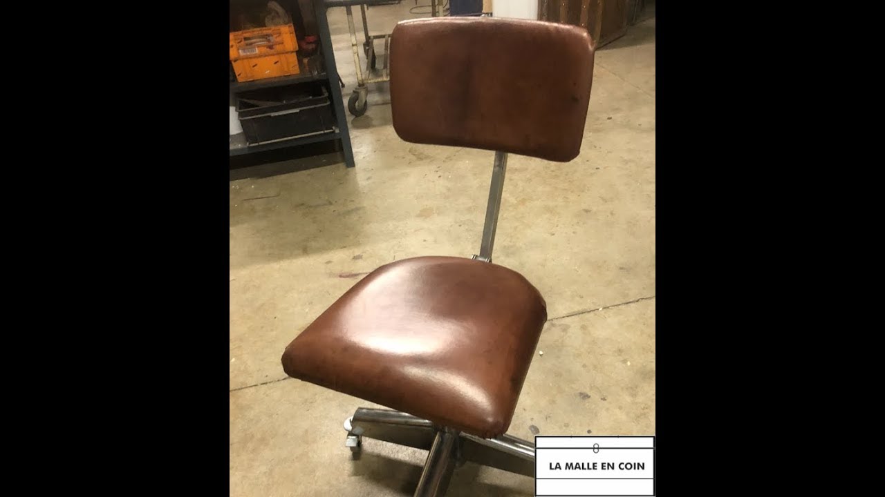 Transformer un siege de mecanicien  en fauteuil  cuir  !