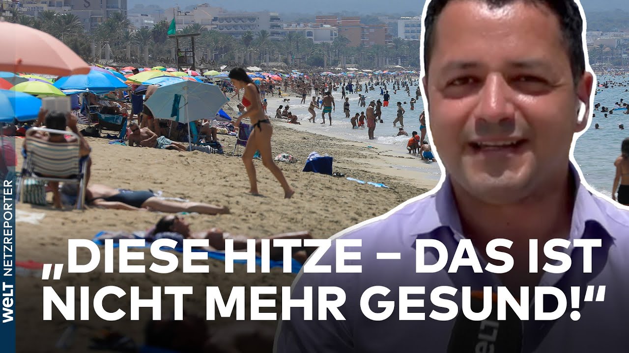 EXTREME HITZEWELLE: Urlauber trauen sich trotz höllischer Temperaturen an den Strand | WELT News