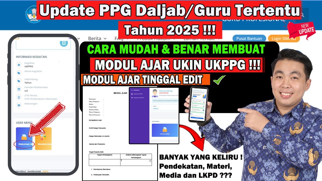 PPG 2025 !!! CARA MUDAH DAN BENAR MEMBUAT MODUL AJAR & VIDEO UKIN UKPPPG BAGI PPG TAHAP 1 !!!