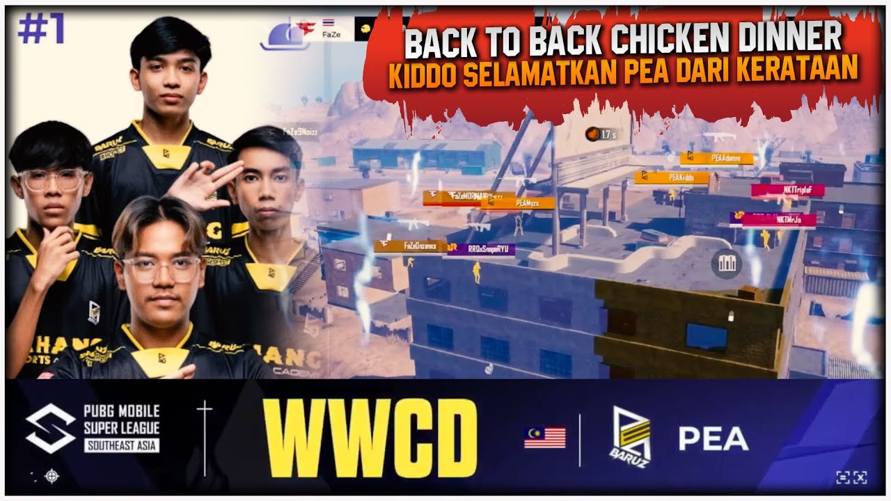 Pea Back To Back Chicken Dinner🔥‼ PEA Kiddo Selamatkan Teamnya Dari Kerataan - PMSL Sea